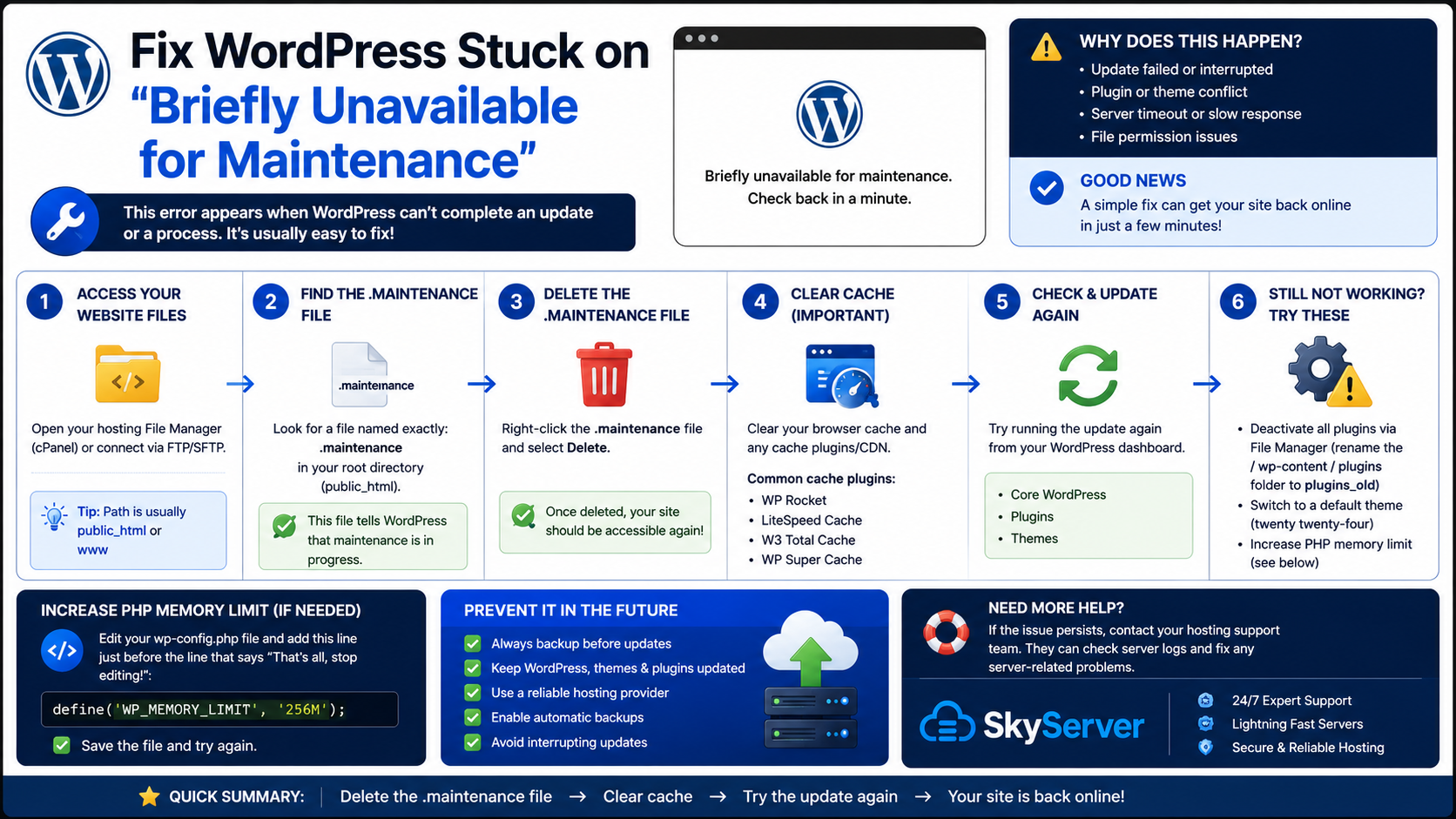Fix WordPress Stuck on 'Briefly Unavailable for Maintenance'